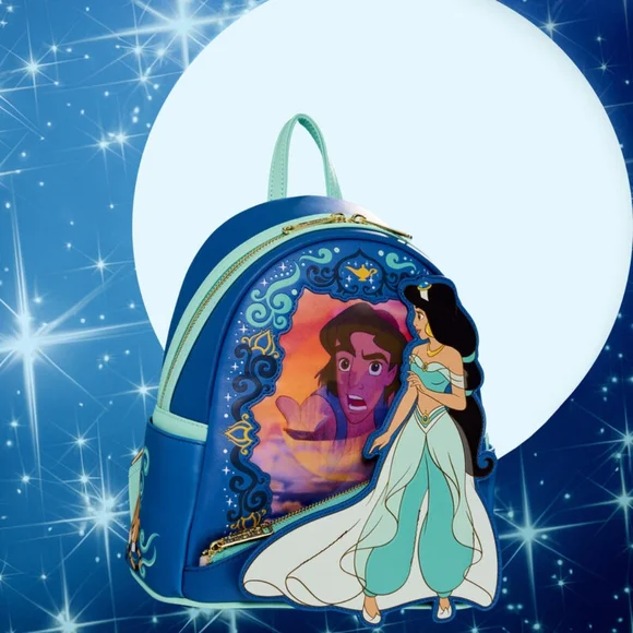 Loungefly Disney Aladdin Jasmine Lenticular Portrait Mini Backpack,wallet& Charm - Picture 5 of 17